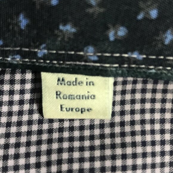 Eton Dress Shirt Mens 16.5 42 Blue White Gingham Check Contemporary Cotton - Picture 3 of 11